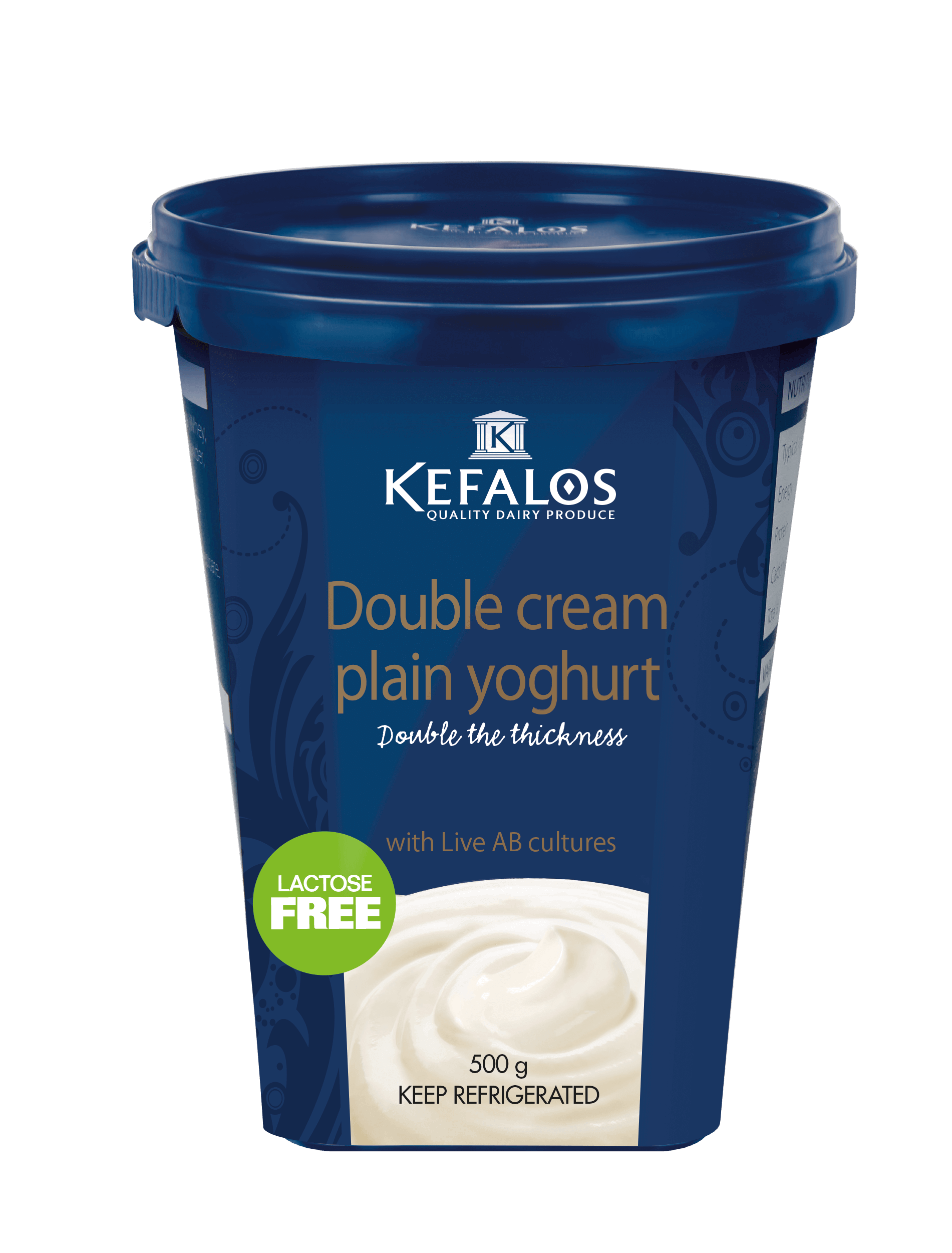 kefalos double cream plain yoghurt tub