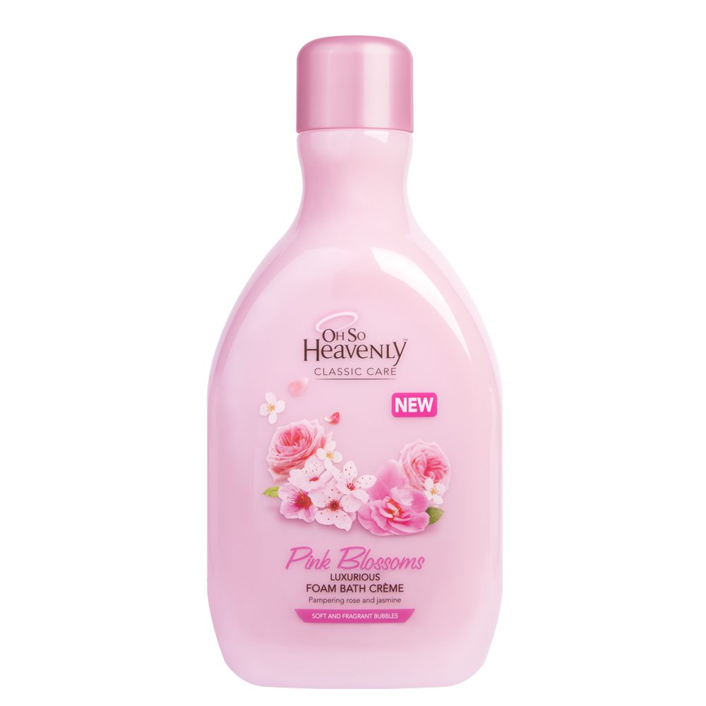 luxury foam bath pink blossoms